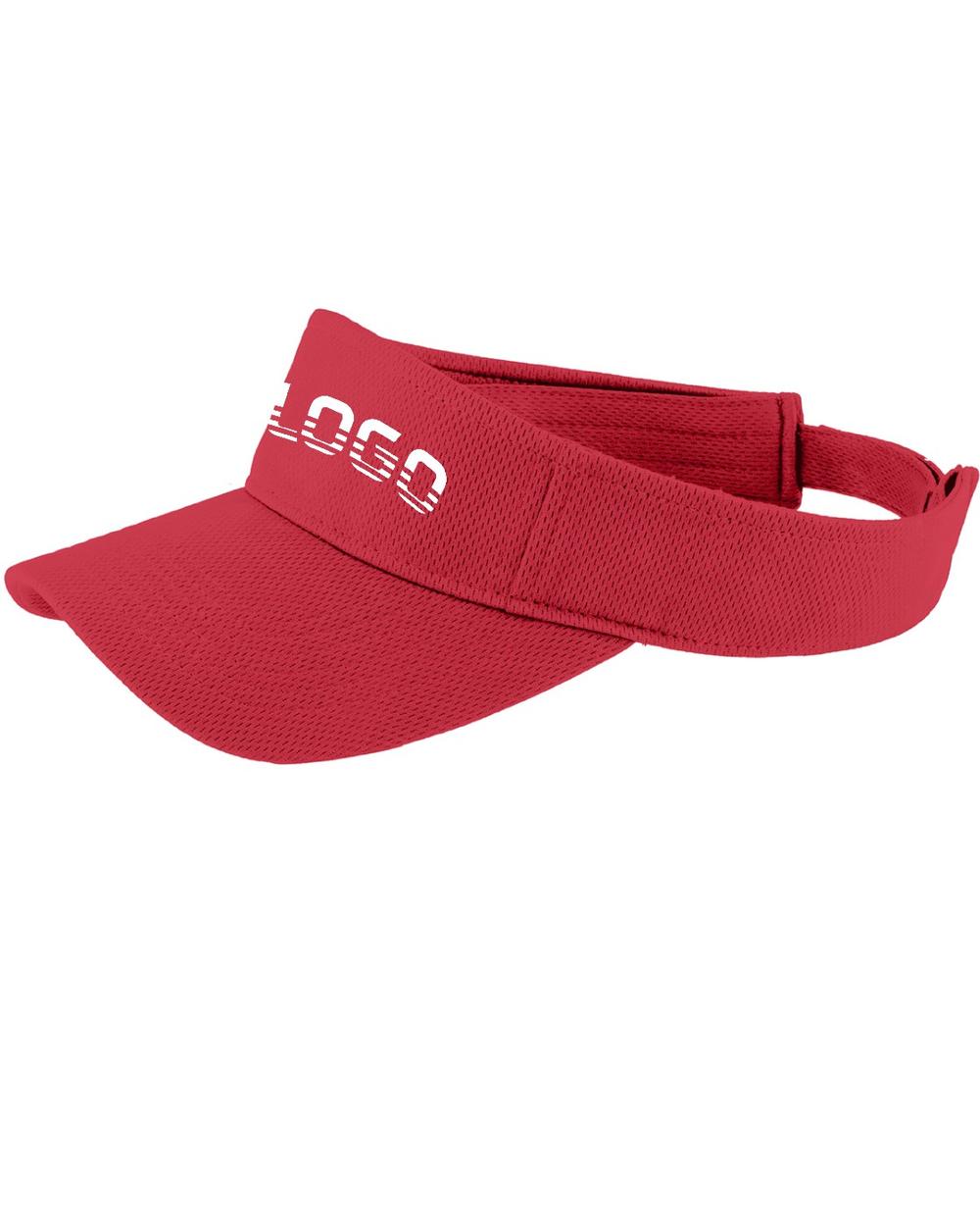 Sport-TEK PosiCharge RacerMesh Custom Visor, color: True Red