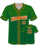 SportUniform Rush Sublimated Baseball Jersey, color: Kelly/Orange