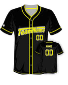 SportUniform Rush Sublimated Baseball Jersey, color: Black/Yellow