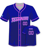 SportUniform Rush Sublimated Baseball Jersey, color: Royal/Pink