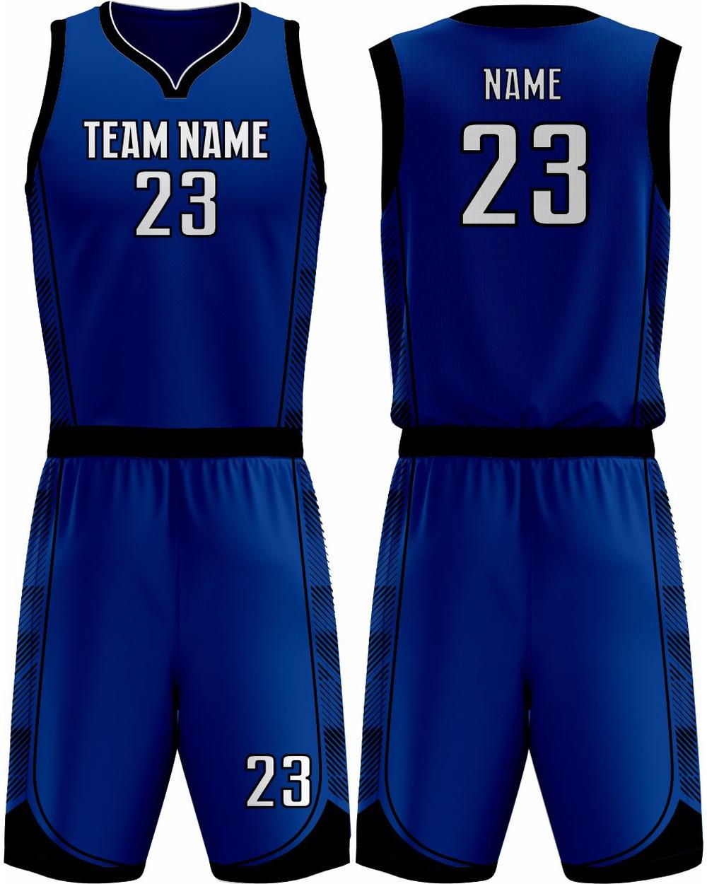 SportUniform Fastbreak Sublimated Basketball Uniform, color: Royal/Black