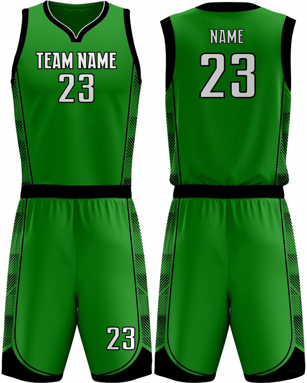 SportUniform Men's Fastbreak Sublimated Basketball Uniform, color: Kelly/Black