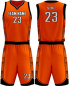 SportUniform Fastbreak Sublimated Basketball Uniform, color: Orange/Black