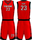 SportUniform Fastbreak Sublimated Basketball Uniform, color: Red/Black