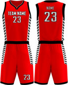 SportUniform Downtown Sublimated Basketball Uniform, color: Red/Black
