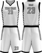 SportUniform Downtown Sublimated Basketball Uniform, color: White/Black