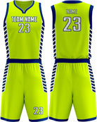SportUniform Downtown Sublimated Basketball Uniform, color: Neon Yellow/Royal