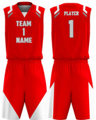SportUniform Slammer Sublimated Basketball Uniform, color: Red/White
