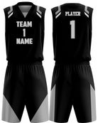 SportUniform Slammer Sublimated Basketball Uniform, color: Black/Grey
