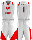 SportUniform Slammer Sublimated Basketball Uniform, color: White/Red
