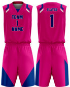 SportUniform Slammer Sublimated Basketball Uniform, color: Neon Pink/Royal