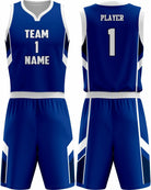 SportUniform Dallas Sublimated Basketball Uniform, color: Royal/White
