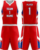 SportUniform Dallas Sublimated Basketball Uniform, color: Red/Royal