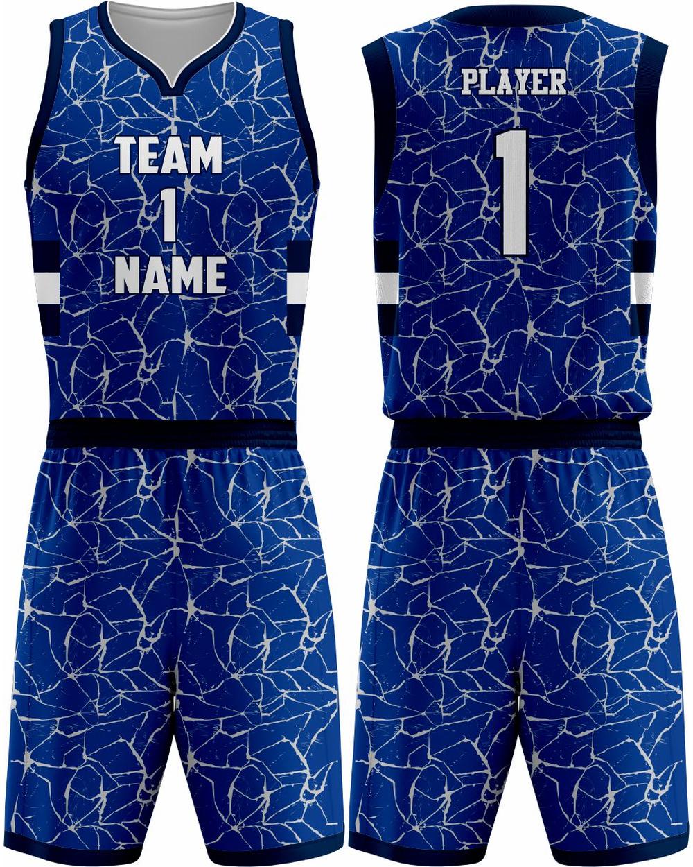 SportUniform Sublimated Basketball Uniform, color: Royal/White