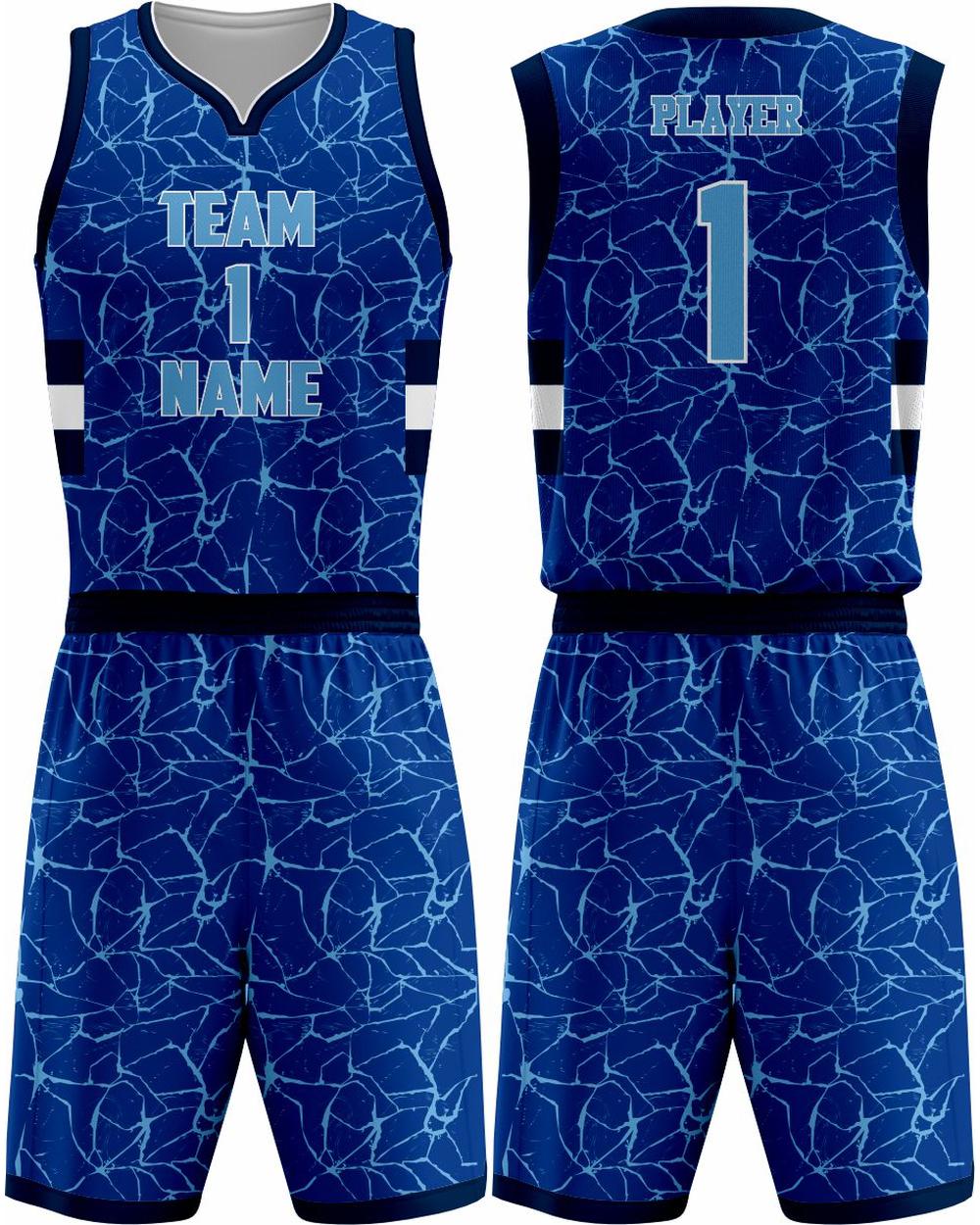 SportUniform Men's Sublimated Basketball Uniform, color: Royal/Carolina Blue
