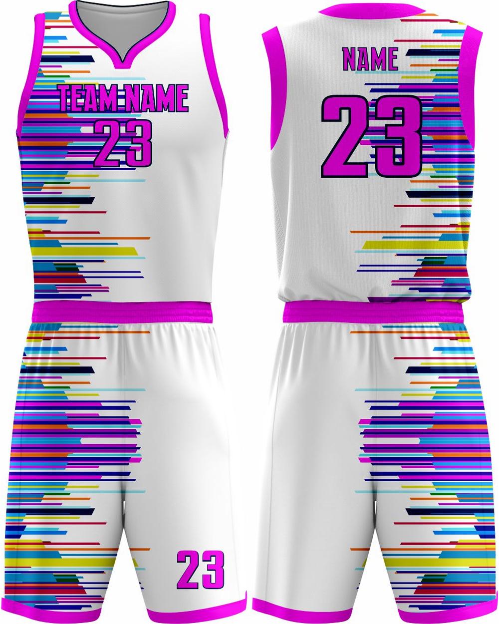 SportUniform Graph Sublimated Basketball Uniform, color: White/Sangria
