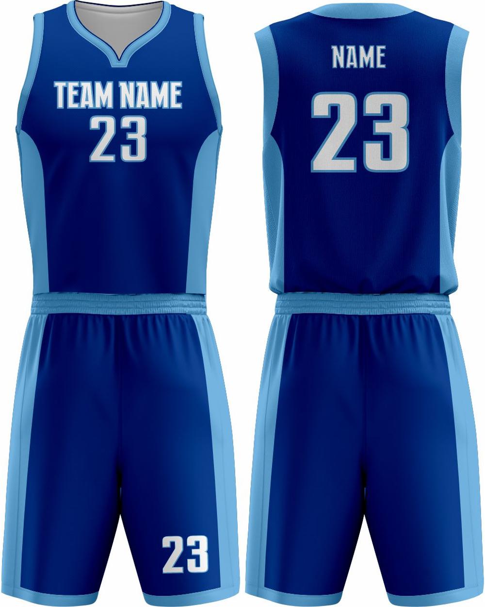 SportUniform MVP Sublimated Basketball Uniform, color: Royal/Carolina Blue