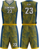 SportUniform Geometric Sublimated Basketball Uniform, color: Gold