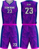SportUniform Geometric Sublimated Basketball Uniform, color: Neon Pink