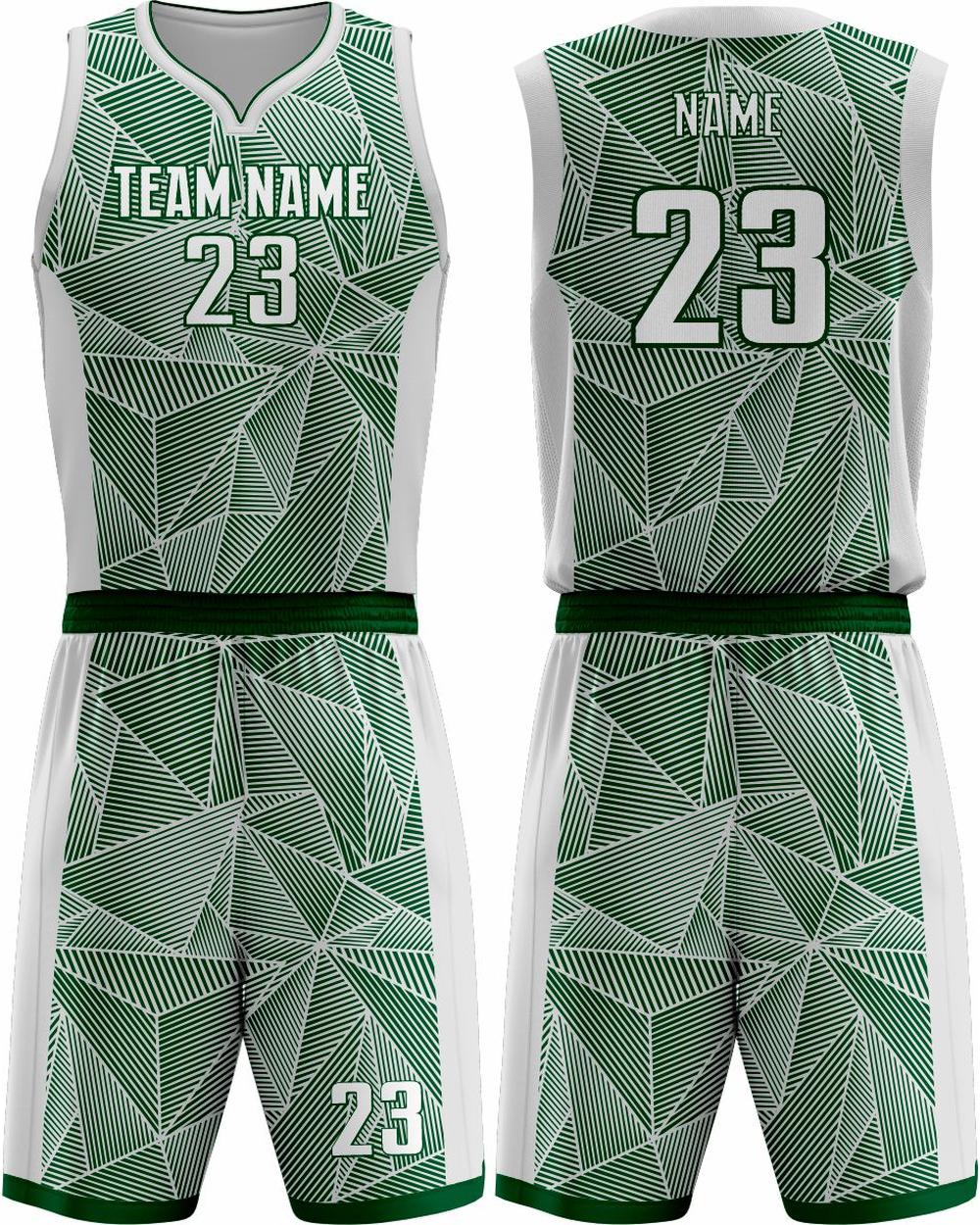 SportUniform Geometric Sublimated Basketball Uniform, color: Kelly