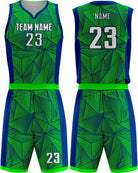 SportUniform Geometric Sublimated Basketball Uniform, color: Neon Green