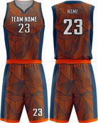 SportUniform Geometric Sublimated Basketball Uniform, color: Orange
