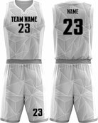 SportUniform Geometric Sublimated Basketball Uniform, color: White