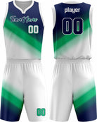 SportUniform Gazal Sublimated Basketball Uniform, color: Navy/White