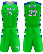 SportUniform Sublimated Basketball Uniform, color: Neon Green/Royal