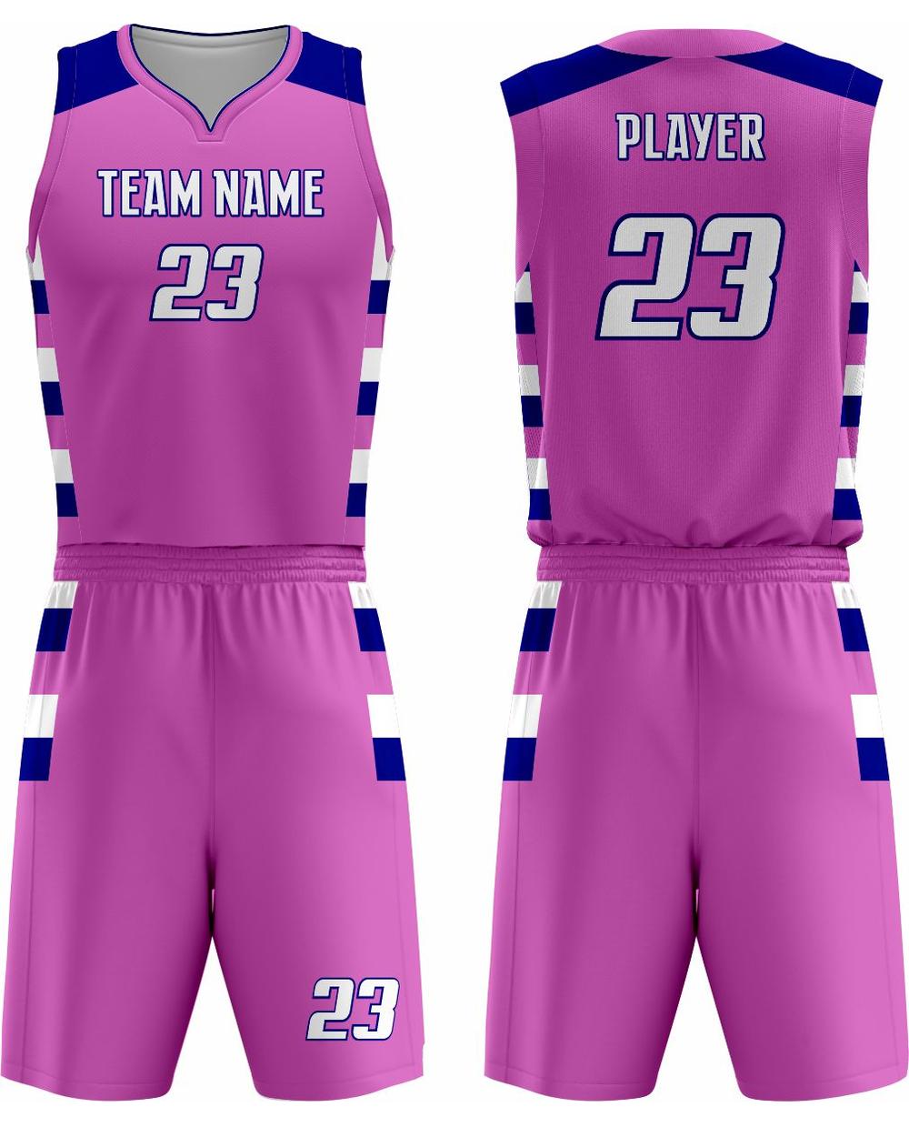 SportUniform Sublimated Basketball Uniform, color: Fuchsia/Navy