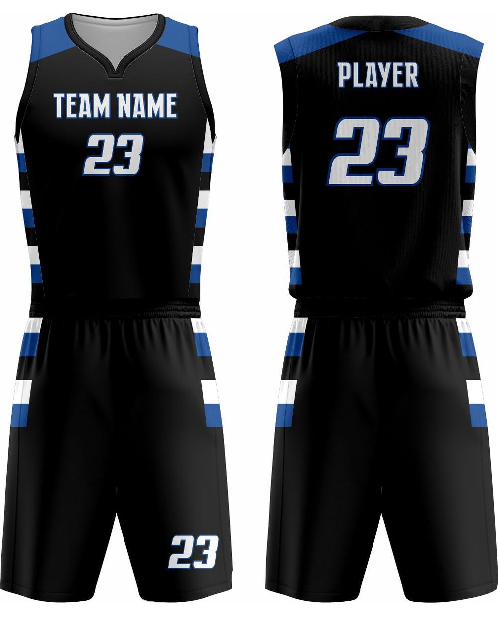 SportUniform Sublimated Basketball Uniform, color: Black/Columbia
