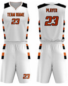 SportUniform Sublimated Basketball Uniform, color: White/Texas Orange
