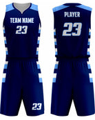 SportUniform Sublimated Basketball Uniform, color: Navy/Columbia