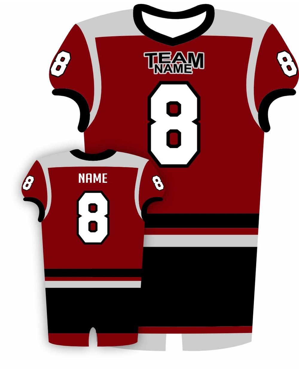 SportUniform EndZone Sublimated Football Jersey, color: Maroon/Black