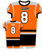 SportUniform EndZone Sublimated Football Jersey, color: Orange/Black