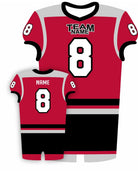 SportUniform EndZone Sublimated Football Jersey, color: Red/Black