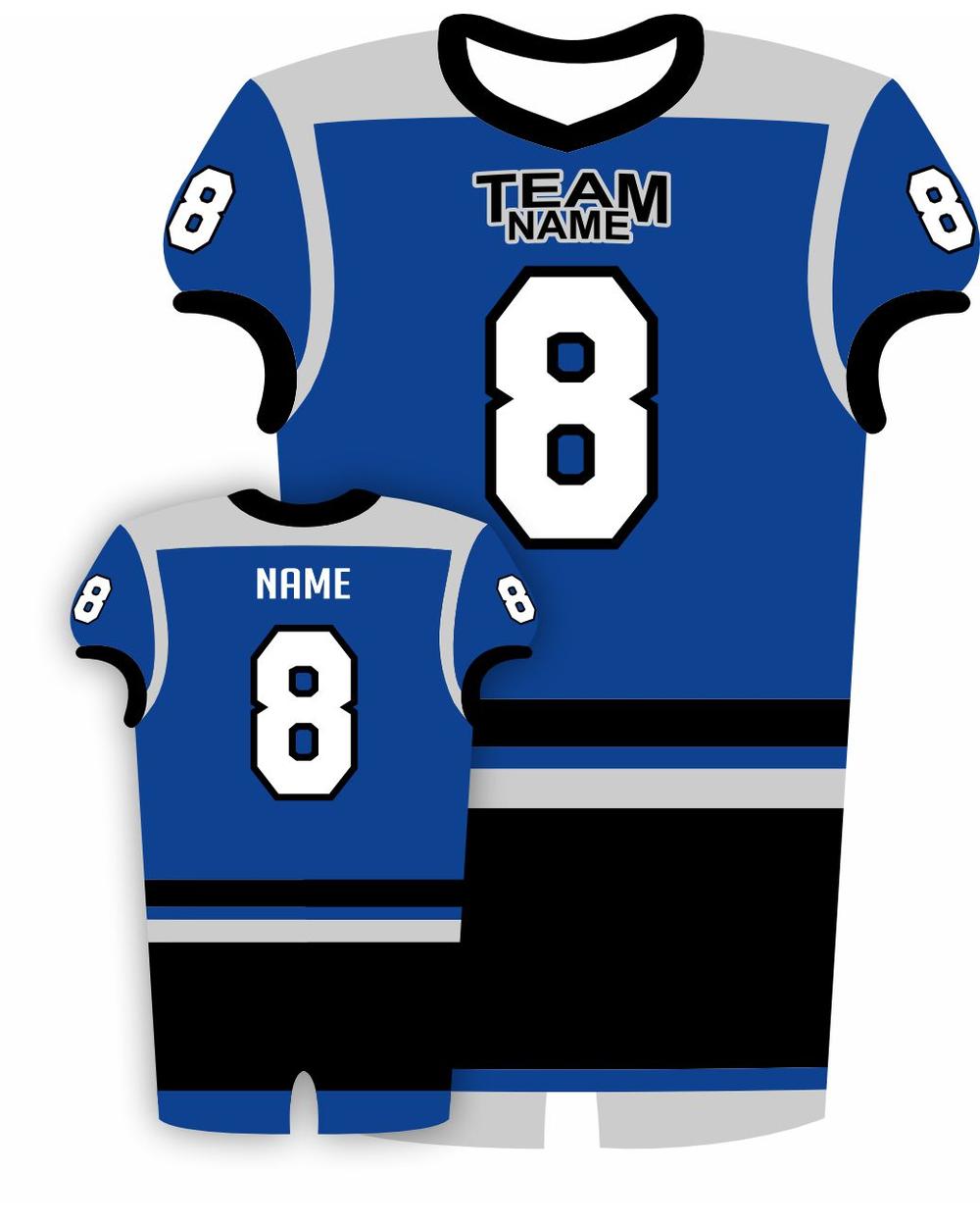 SportUniform EndZone Sublimated Football Jersey, color: Royal/Black