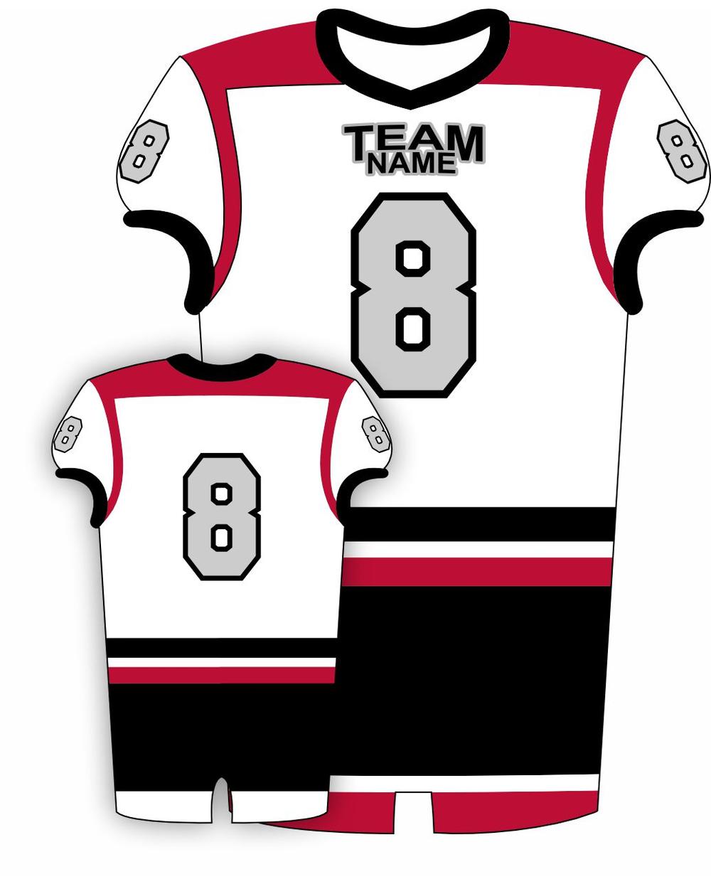 SportUniform EndZone Sublimated Football Jersey, color: White/Red