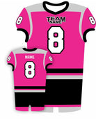 SportUniform EndZone Sublimated Football Jersey, color: Neon Pink/Black