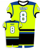 SportUniform EndZone Sublimated Football Jersey, color: Neon Yellow/Royal