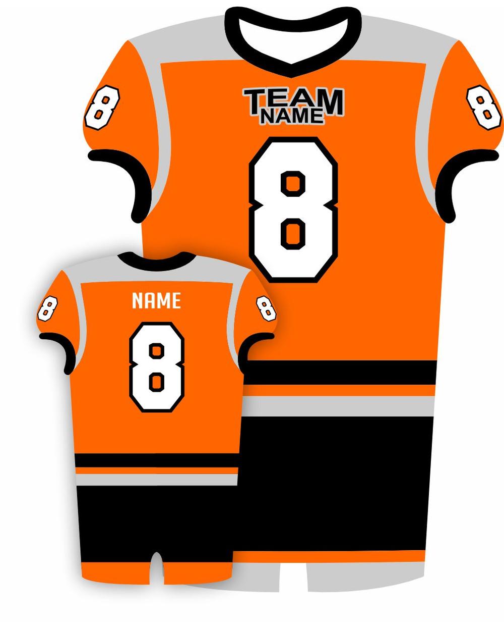 SportUniform EndZone Sublimated Football Jersey, color: Orange/Black