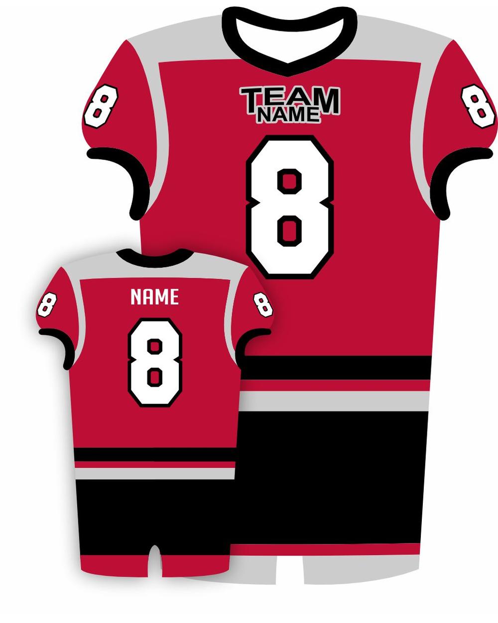 SportUniform Men's EndZone Sublimated Football Jersey, color: Red/Black