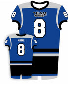 SportUniform EndZone Sublimated Football Jersey, color: Royal/Black