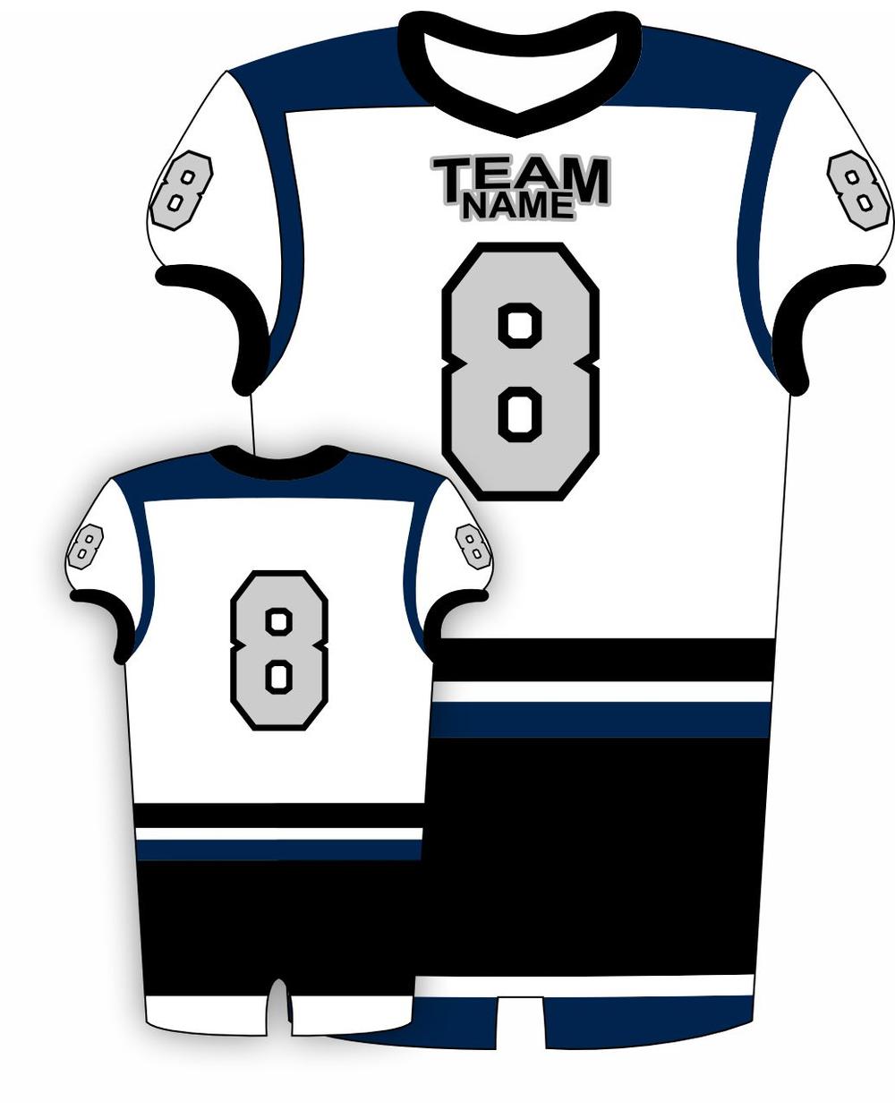 SportUniform EndZone Sublimated Football Jersey, color: White/Navy