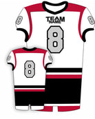 SportUniform EndZone Sublimated Football Jersey, color: White/Red