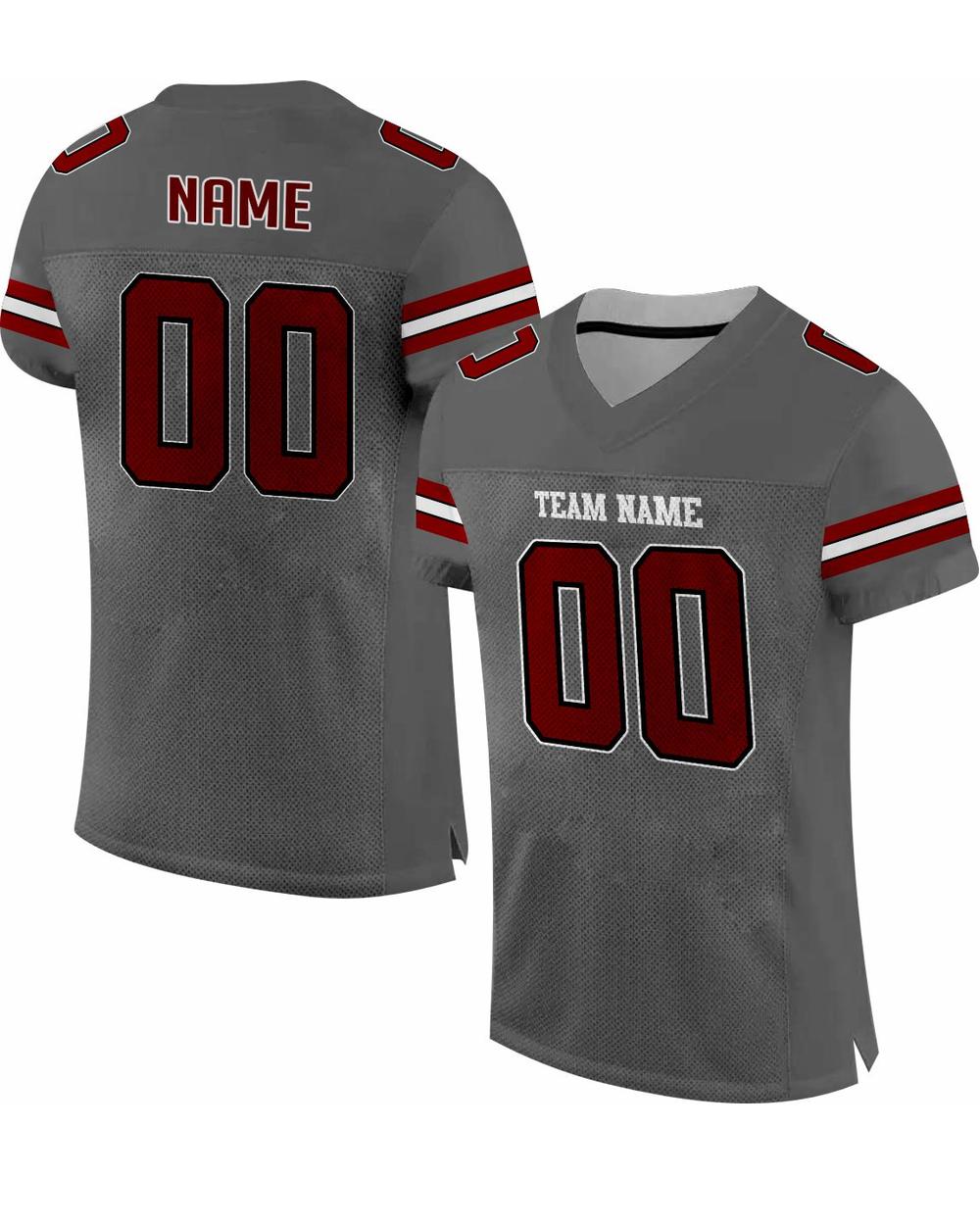 SportUniform GOAT Sublimated Football Jersey, color: Graphite/Maroon