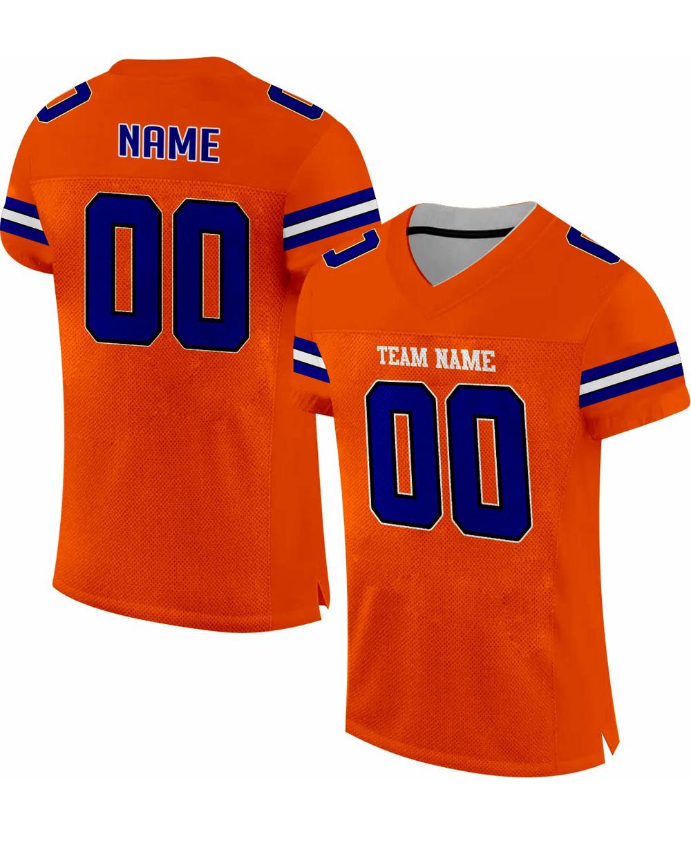 SportUniform Men's GOAT Sublimated Football Jersey, color: Orange/Royal