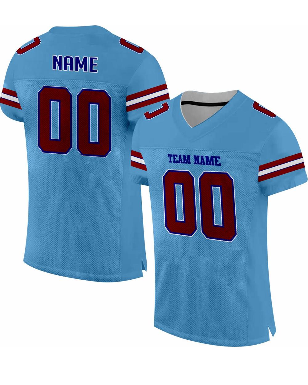 SportUniform Men's GOAT Sublimated Football Jersey, color: Columbia/Cardinal