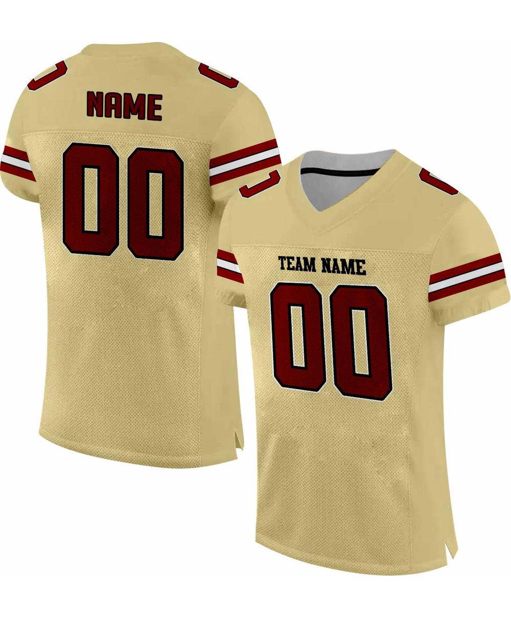 SportUniform Men's GOAT Sublimated Football Jersey, color: Vegas Gold/Maroon