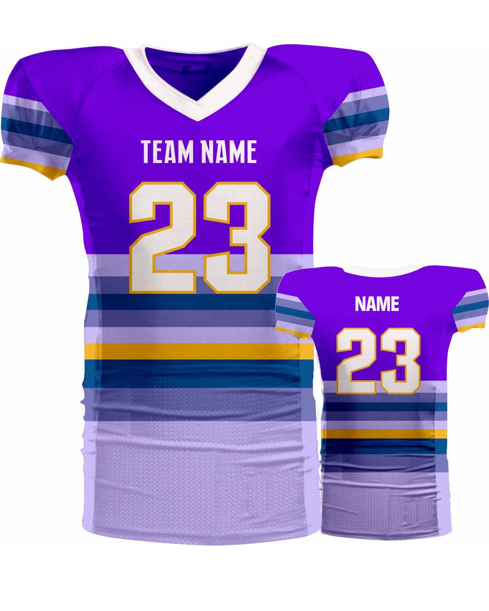 SportUniform Youth Retro Sublimated Football Jersey, color: Purple/White
